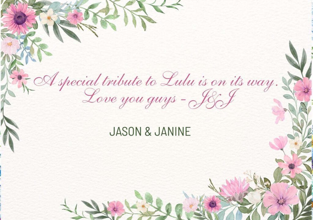 Personalized floral message gift card with custom text, thoughtful gift for her, sympathy gift, memorial gift, thinking of you gift and special occasions.