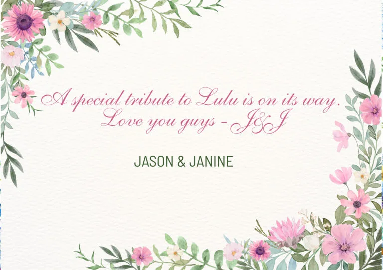 Personalized Message Gift Card, Custom Floral Gift Note, Gift for Her, Sympathy Gift